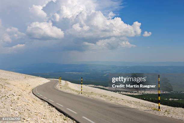 road at mont ventoux. - mont ventoux imagens e fotografias de stock