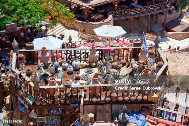 above view of cafe farsha popular resort area hadaba bay - sharm el sheikh stock pictures, royalty-free photos & images