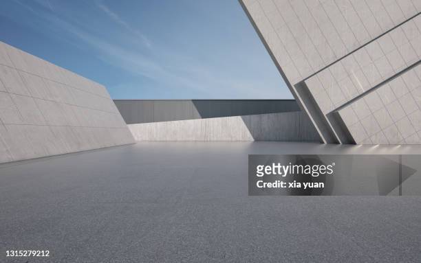 futuristic empty space background - modern architecture - fotografias e filmes do acervo