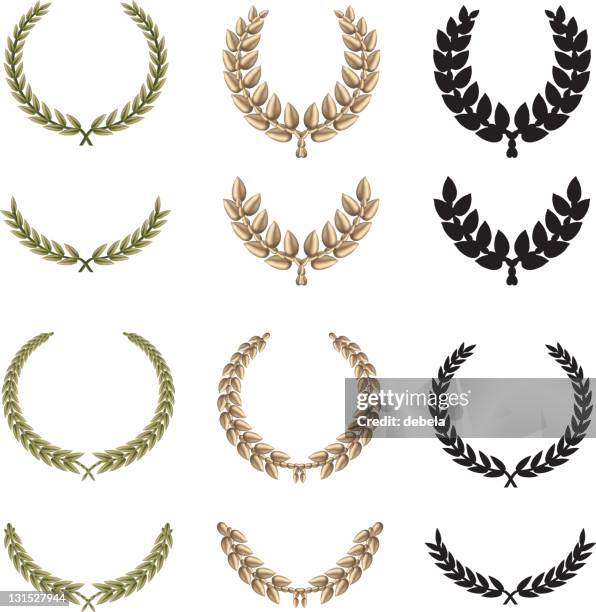 laurel - classical greek style stock-grafiken, -clipart, -cartoons und -symbole