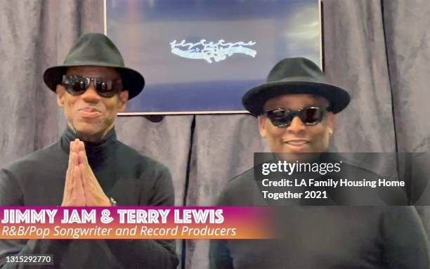 In this screengrab, Jimmy Jam and Terry Lewis speak during LA Family Housing’s Home Together virtual event, presented by RBC|City National Bank and...