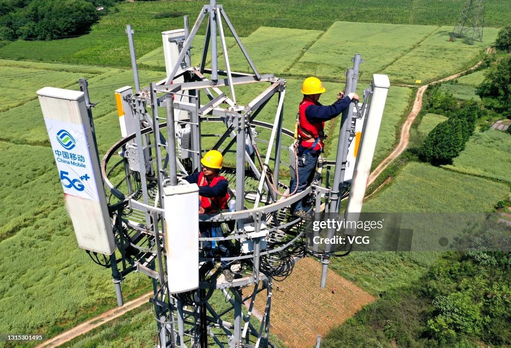 China Mobile 5G Communication Tower In Anhui