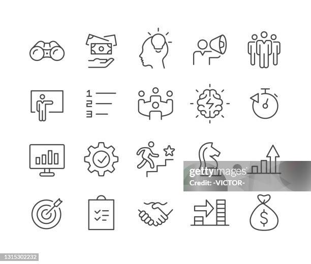 workflow icons - classic line series - operating stock illustrations