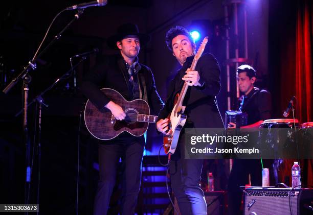 Derek James and Jerry Fuentes of The Last Bandoleros perform at 3rd & Lindsley on April 29, 2021 in Nashville, Tennessee.