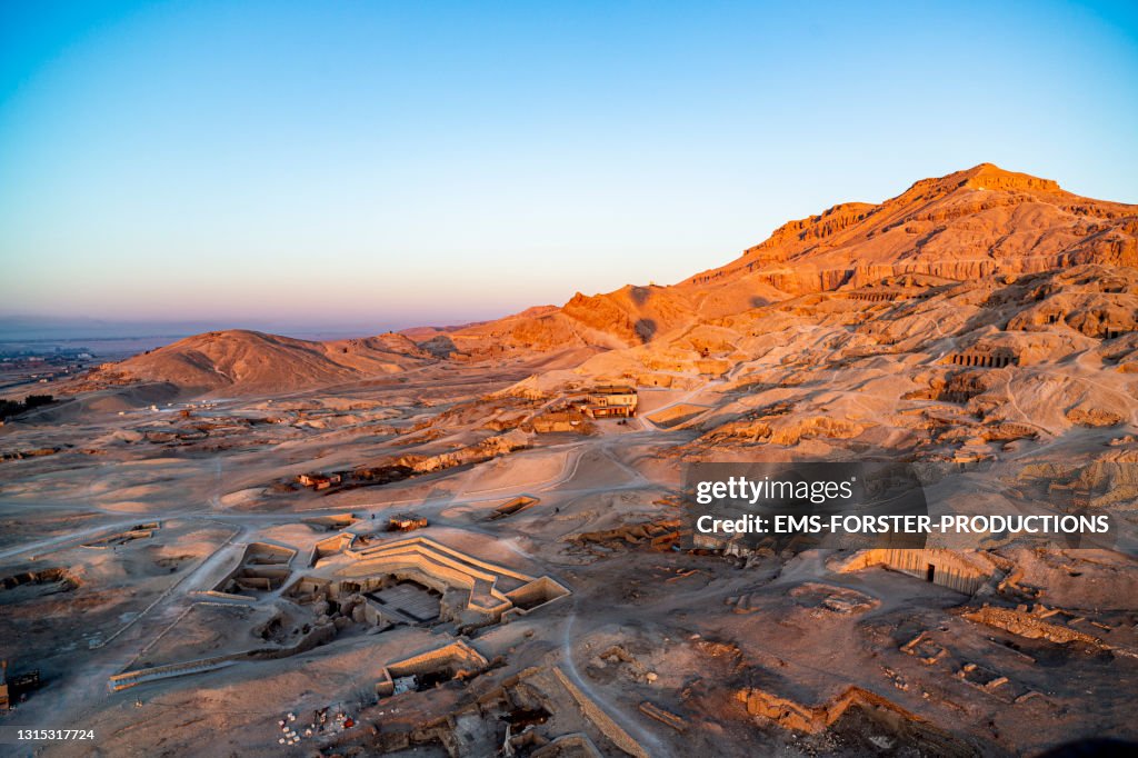 Hot air balloon ride early morning by the Valley of the Kings in Luxor