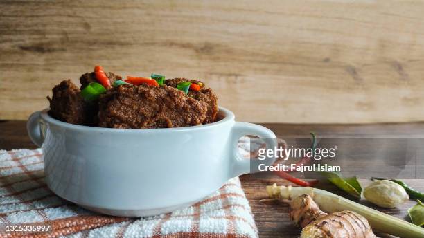 beef rendang indonesian local food - traditional malay food stock pictures, royalty-free photos & images