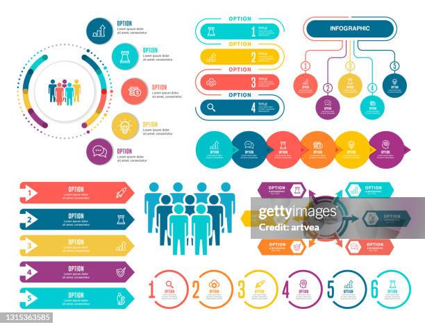 infographic elements - 6 steps stock illustrations