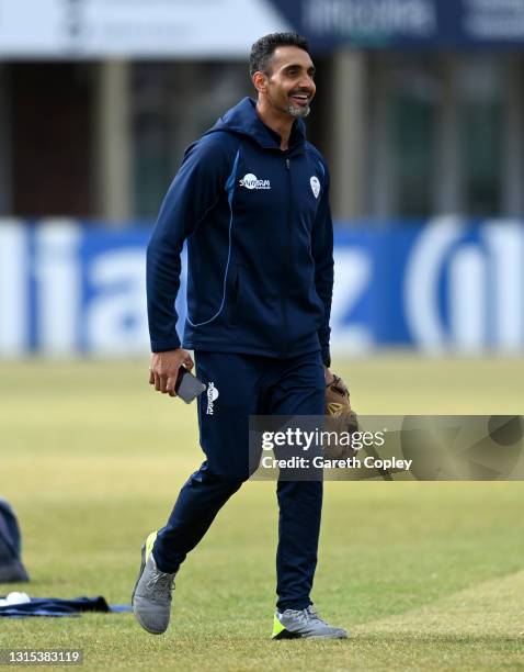 Derbyshire coach Ajmal Shahzad during the LV= Insurance County Championship match between at Derbyshire and Nottinghamshire at The Incora County...