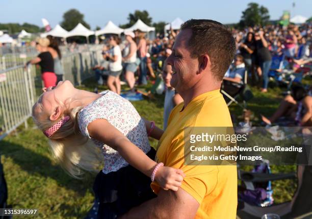 Ava Brandt and her father Drew Brandt, both of Pottstown, together during the Brett Young Concert. During the Citadel Country Spirit USA concert at...