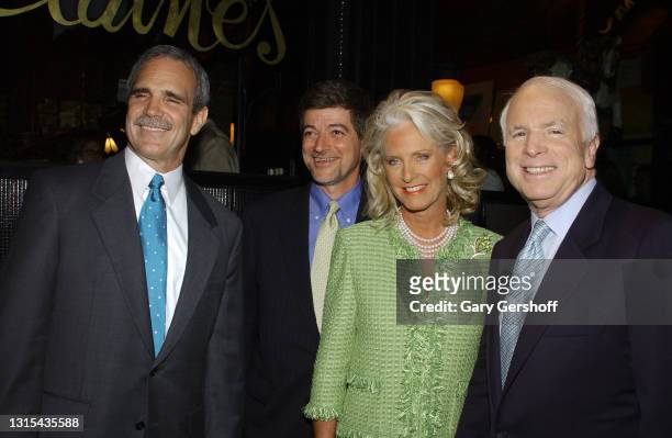 View of, from left, Gruner & Jahr CEO Russell Denson, Fast Company Editor-in-Chief John Byrne, and married couple, Cindy McCain and politician & US...