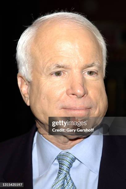 View of American politician US Senator John McCain during an event at Elaine's restaurant, New York, New York, September 2, 2004. The event was...