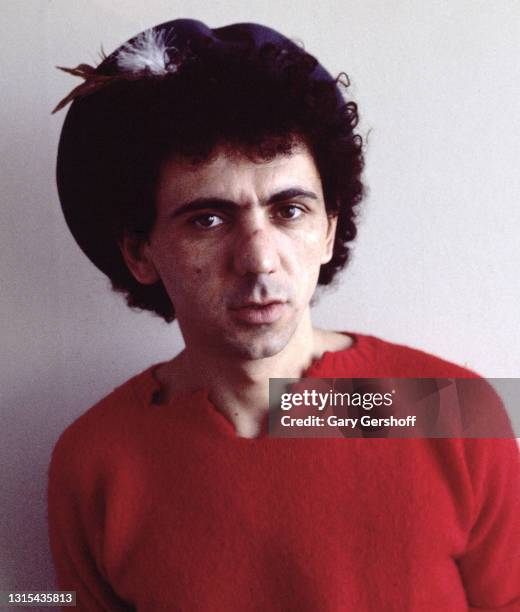 Portrait of British Pop and New Wave musician Kevin Rowland, of the group Dexys Midnight Runners, New York, New York, May 13, 1983.