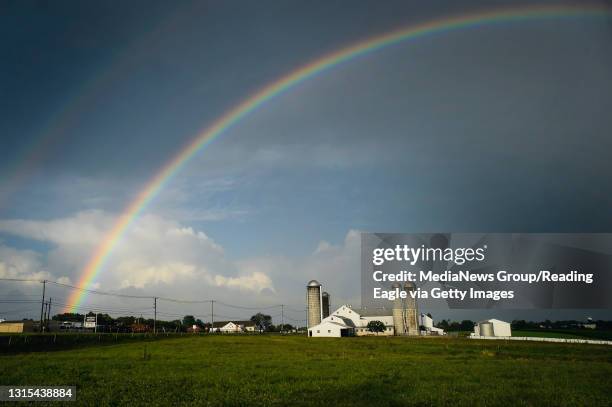 Double rainbow spotted above Honey Brook near the corner of U.S. 322 and Mille Road on Sunday, July 22, 2018. Photo by Natalie Kolb