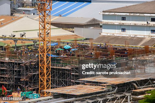 Large Work Project Workers In Construction Work Of Large Projects High-Res Stock Photo ...