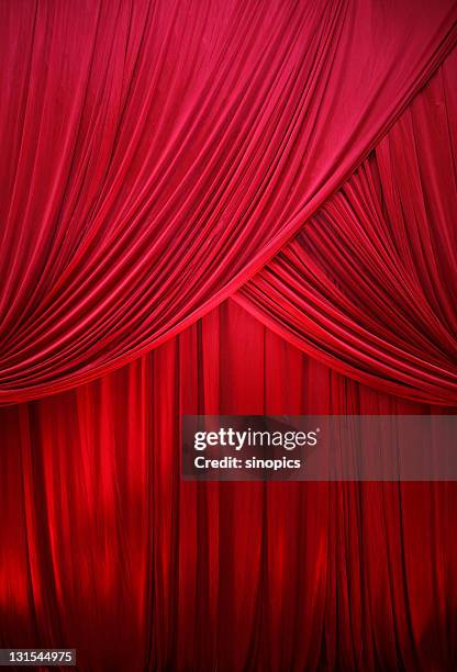red drape - stage with red curtain stock pictures, royalty-free photos & images