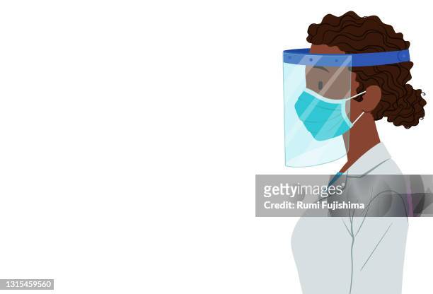 protecting health - protective face mask side stock illustrations