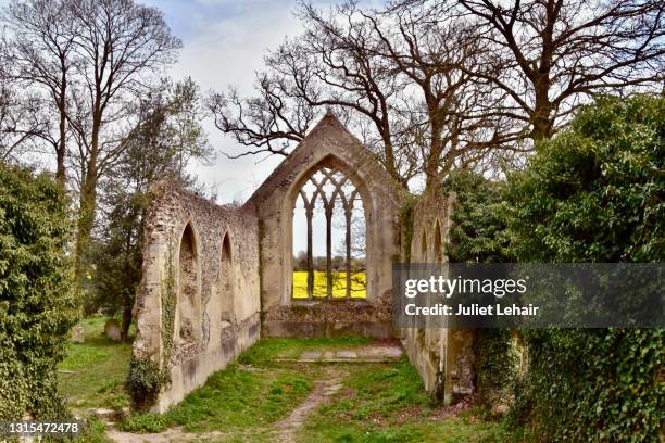 the "great east window". - gothic style foto e immagini stock