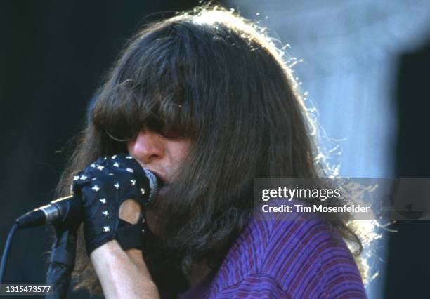Joey Ramone of Ramones performs during Lollapalooza at Spartan Stadium on August 2, 1996 in San Jose, California.