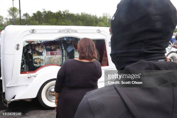 The remains of 16-year-old Ma'Khia Bryant are loaded into a hearse following her funeral at First Church of God on April 30, 2021 in Columbus, Ohio....