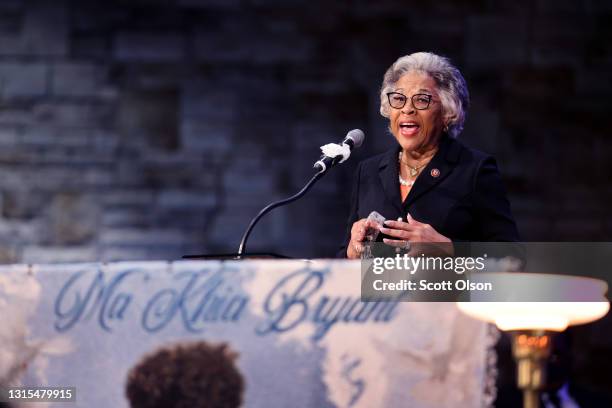 Congresswoman Joyce Beatty speaks at the funeral service for 16-year-old Ma'Khia Bryant at the First Church of God on April 30, 2021 in Columbus,...