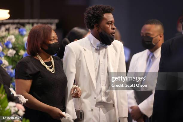 Tear runs down the cheek of Khalil Bryant after viewing the remains of his 16-year-old sister Ma'Khia Bryant during her visitation at First Church of...