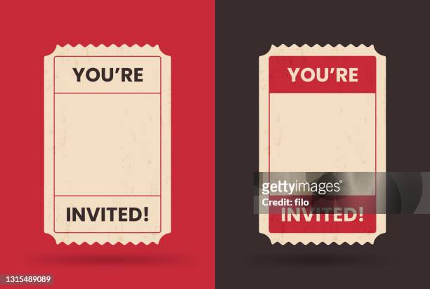 you're invited event ticket - film premiere stock illustrations