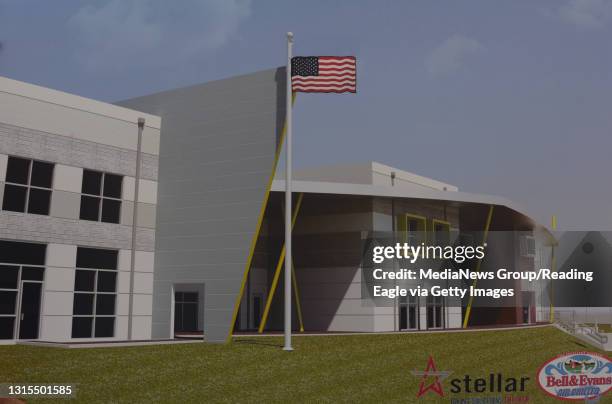 Governor Tom Corbett attends the groundbreaking for the new Bell & Evans plant in Lebanon County. Artist rendering. 7/9/14 photo by Tim Leedy