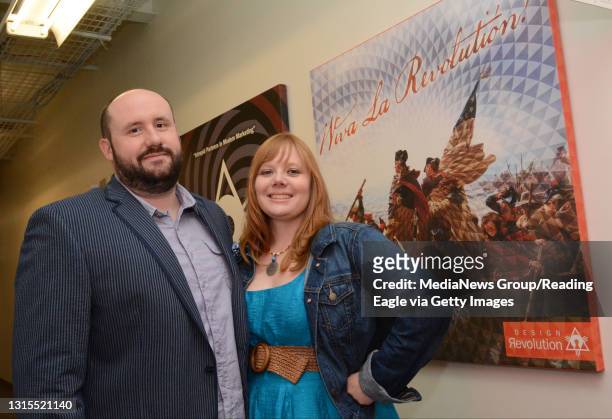 Design Revolution Studios at Goggleworks for Biz Weekly feature. Shane and Janelle Paisley c0-founders. 6/3/15 photo by Tim Leedy