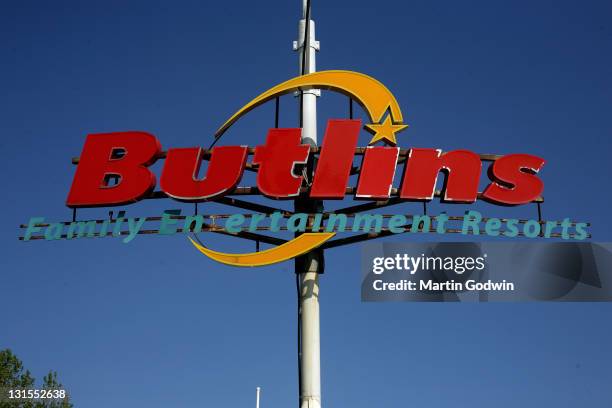 Entrance sign at Butlins holiday camp, Bognor Regis, 21st April 2009.