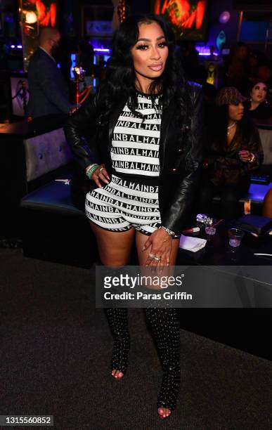 Personality Karlie Redd attends Spice's "Go Down Deh" Single Release Party at Cosmopolitan Premier Lounge on April 30, 2021 in Atlanta, Georgia.