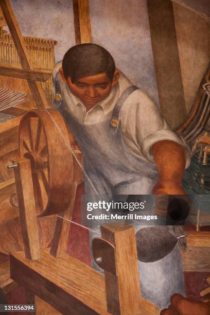 fresco painting detail. - san miguel de allende stock illustrations