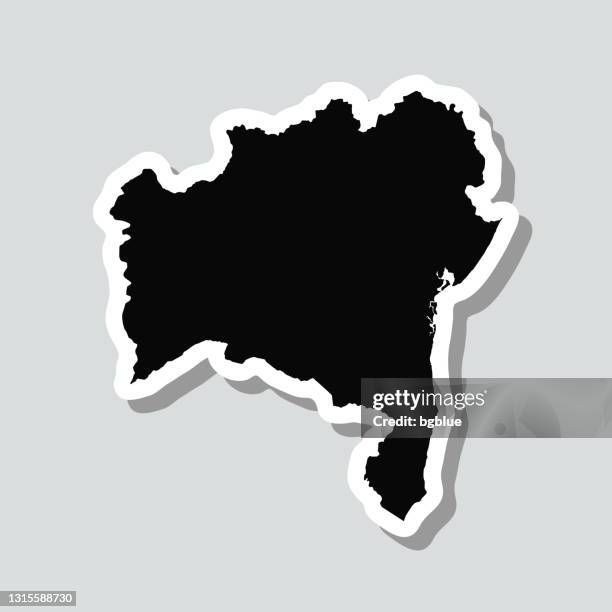 bahia map sticker on gray background - bahia stock illustrations