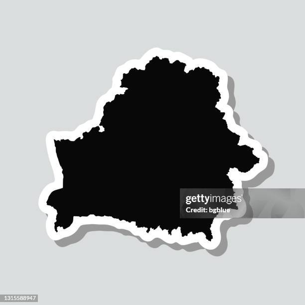 belarus map sticker on gray background - belarus stock illustrations