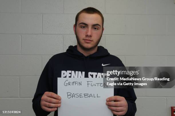Griffin Fulton2014 BRANDYWINE HEIGHTS Baseball BASESpring Scholastic HeadshotsPhoto by Harold Hoch3/19/2014