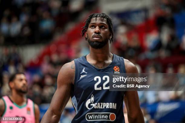 Alex Poythress of BC Zenit during the Turkish Ailines Euroleague match between BC Zenit and BC Barcelona at Sibur Arena on April 30, 2021 in Saint...