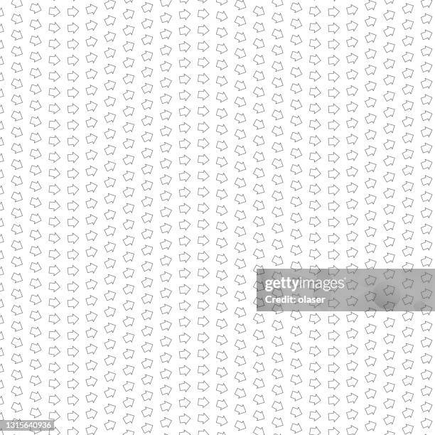 evenly spaced arrow outlines in wave pattern - small circle pattern stock illustrations