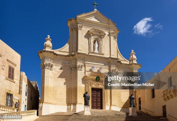 cathedral of the assumption, cittadella, victoria, gozo, malta - ラバト ストックフォトと画像