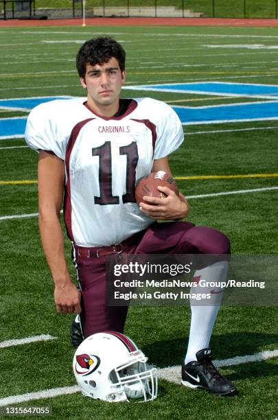 Photo Ryan McFadden Football preview at Exeter field; 11 Joey DiCerchio WRcentral catholic