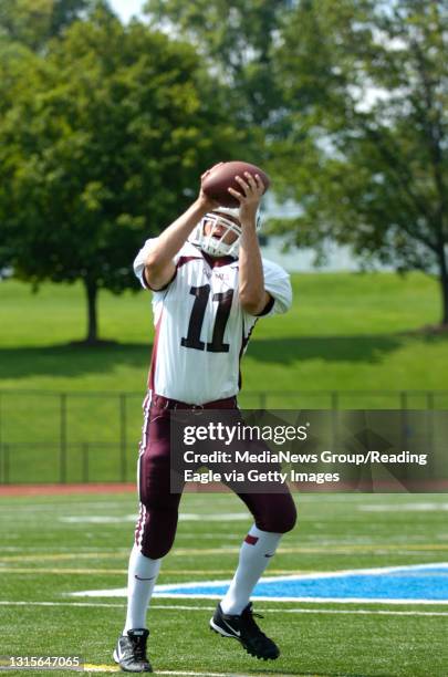 Photo Ryan McFadden Football preview at Exeter field; 11 Joey DiCerchio WRcentral catholic