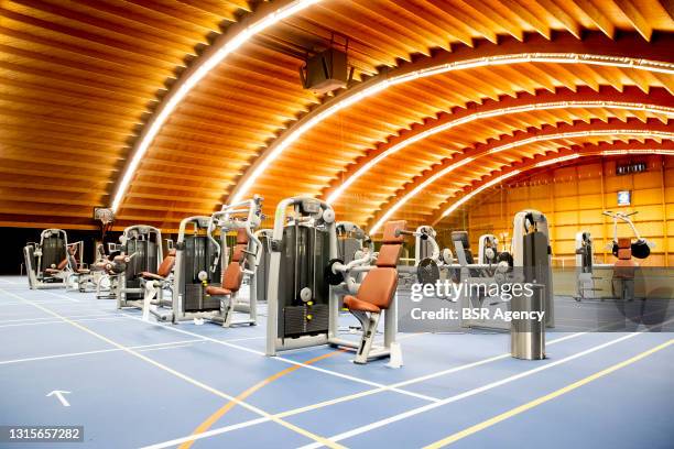 General interior view of empty gym Sportschool Westvliet on May 1, 2021 in The Hague, Netherlands. The Dutch government announced on Saturday that...