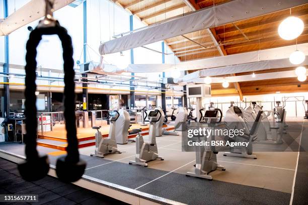 General interior view of empty gym Sportschool Westvliet on May 1, 2021 in The Hague, Netherlands. The Dutch government announced on Saturday that...