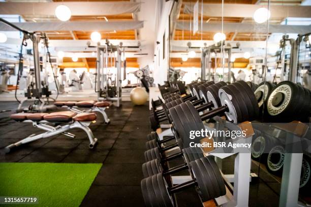 General interior view of empty gym Sportschool Westvliet on May 1, 2021 in The Hague, Netherlands. The Dutch government announced on Saturday that...