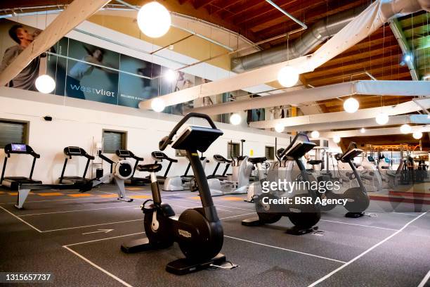 General interior view of empty gym Sportschool Westvliet on May 1, 2021 in The Hague, Netherlands. The Dutch government announced on Saturday that...
