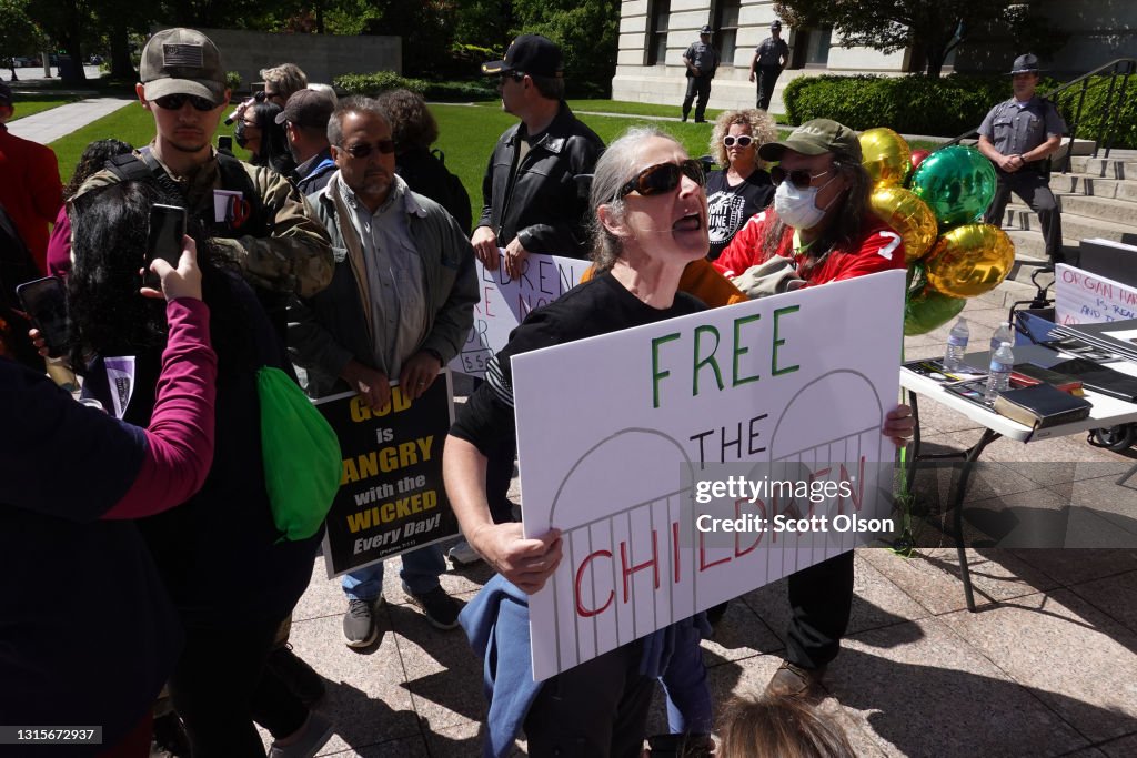 Protesters Gather Outside Statehouse In Columbus, Ohio