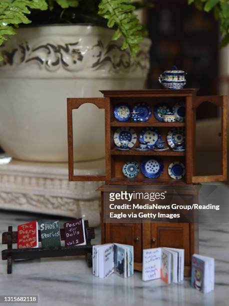 Some pottery and books made by Jan's daughter, Jaime Knudsen Devine.Reading Eagle: Lauren A. Little Knudsen Dollhouse 6/21/2017