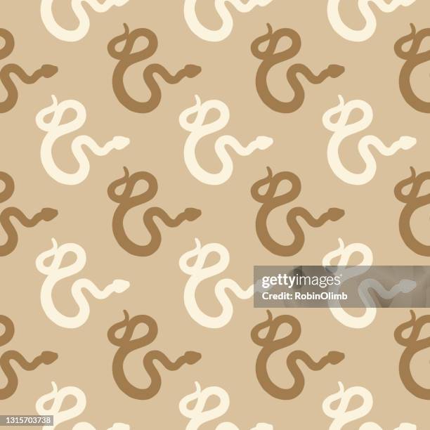 rattle snakes seamless pattern - diamondback rattlesnake stock illustrations