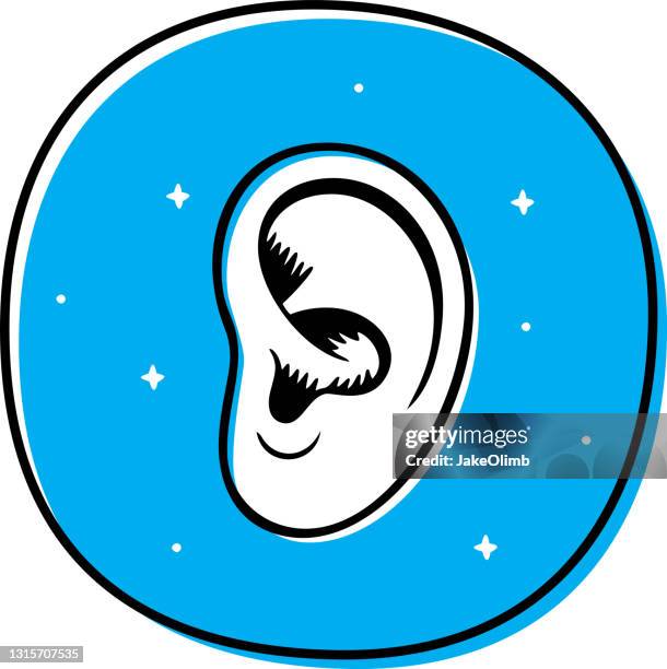 ear doodle 2 - earlobe stock illustrations