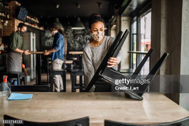 reopening preparation. - restaurant cleaning stock pictures, royalty-free photos & images