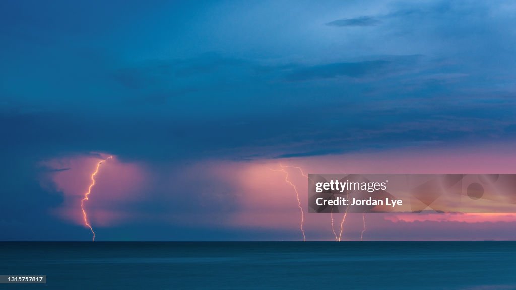 Lightning Strike by the Sea