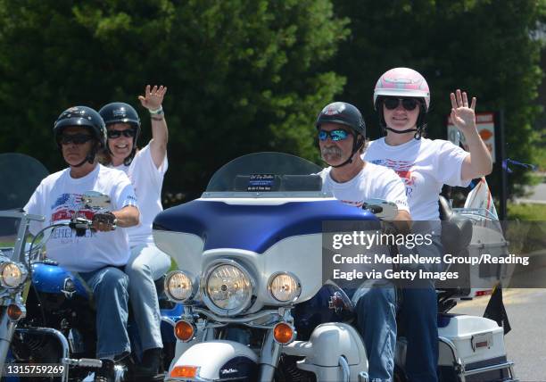 Pagerly Ride3rd Annual Ride to Remember Kyle Pagerly.L-R Michelle Moyer, Kyle's mother, and Alecia Pagerly, Kyle's widow, are the lead riders at the...